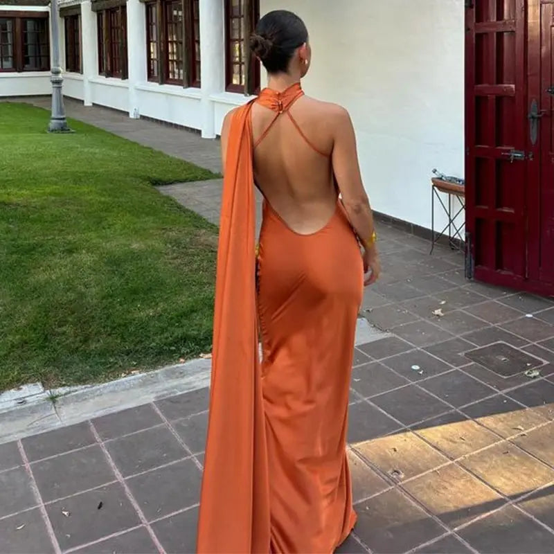Lucila - Halter Neck Maxi Dress