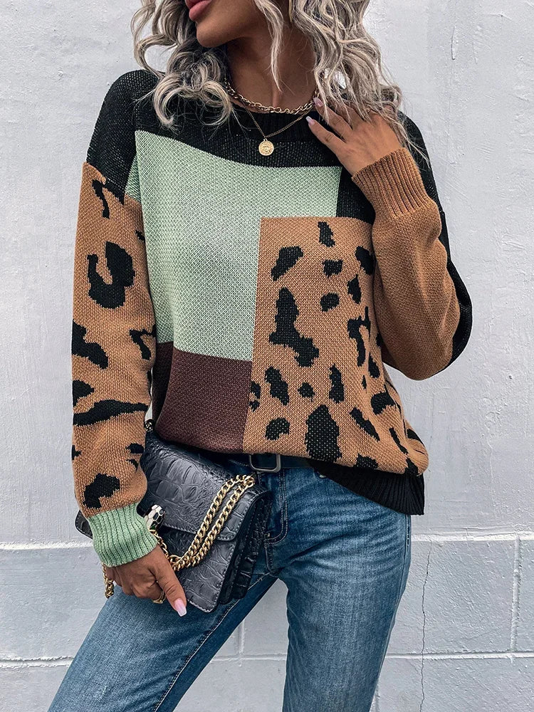 Irmgard - Vintage Leopard Patchwork Sweater