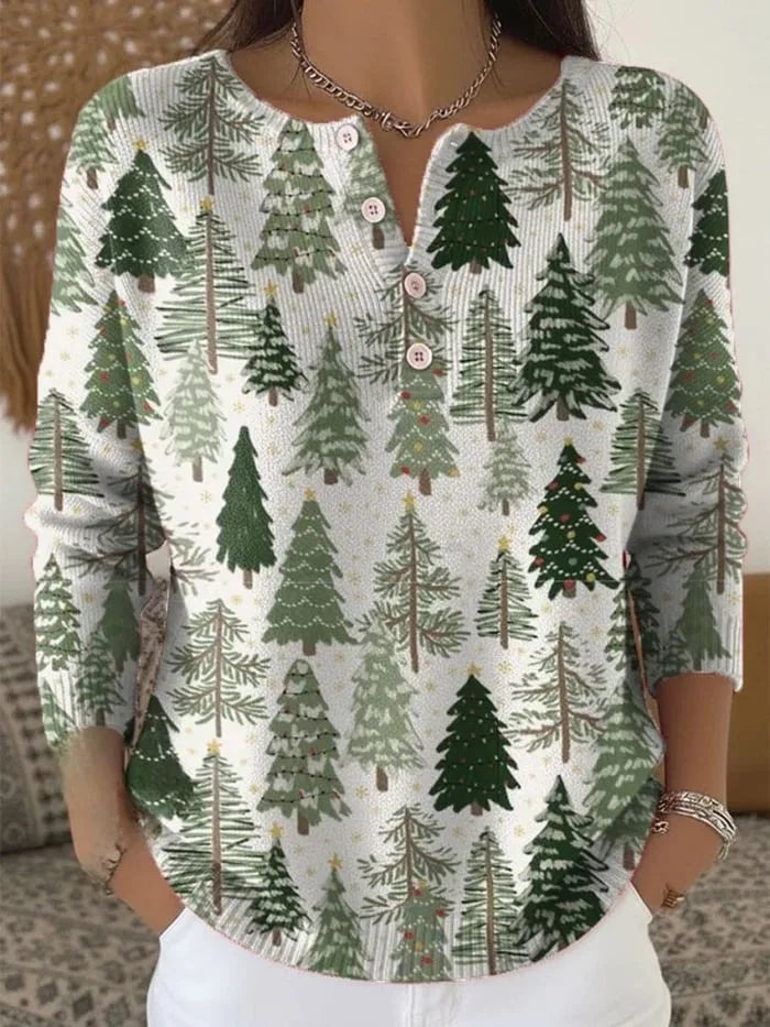 Moneeka - Christmas Sweater With Buttons