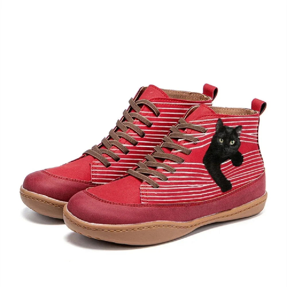 Zara - Stylish Boot With Cat Design