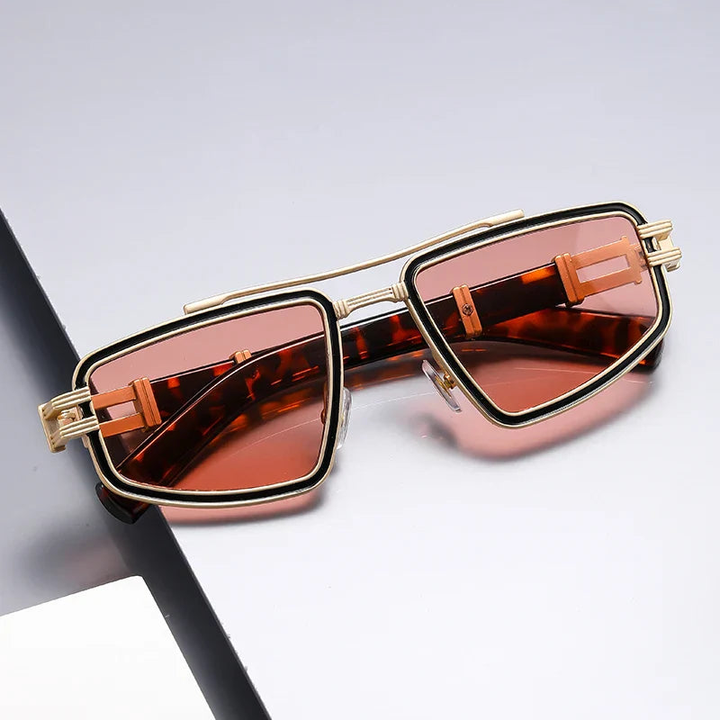 Jerold - Narrow Geometric Metal Frame Sunglasses