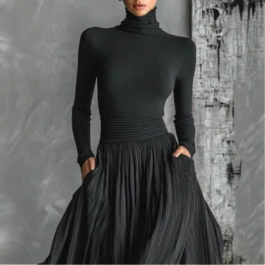 Keziah - Elegant Pleated Long Dress
