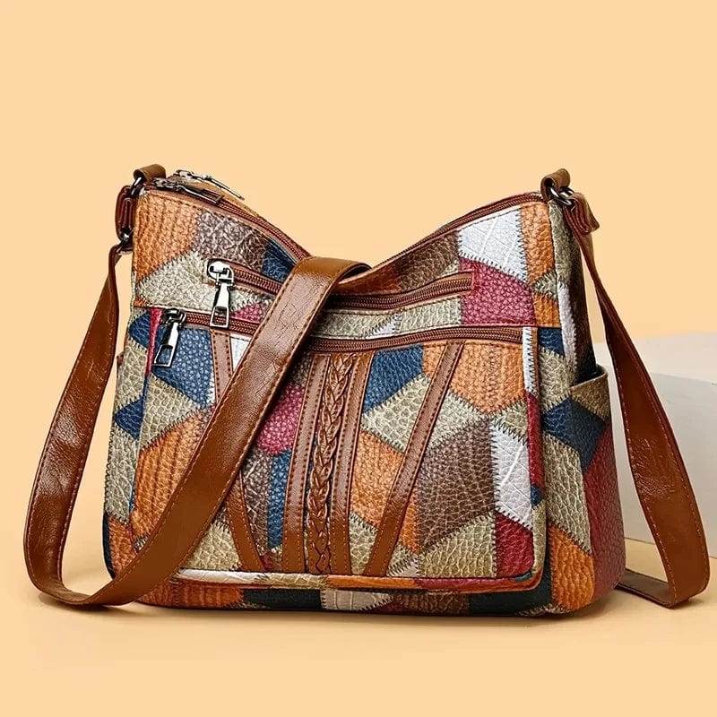 Solara - Mosaic Leather Shoulder Bag