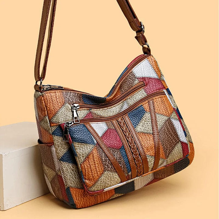 Solara - Mosaic Leather Shoulder Bag