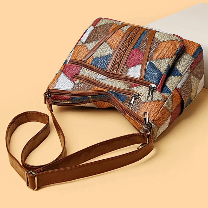 Solara - Mosaic Leather Shoulder Bag