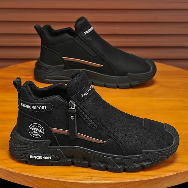 Peneuna - Ankle Boots With Side Zippers and Chunky Soles
