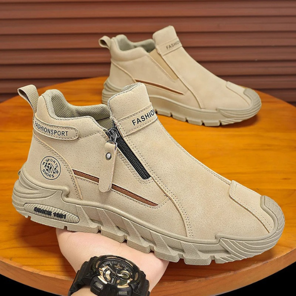 Peneuna - Ankle Boots With Side Zippers and Chunky Soles