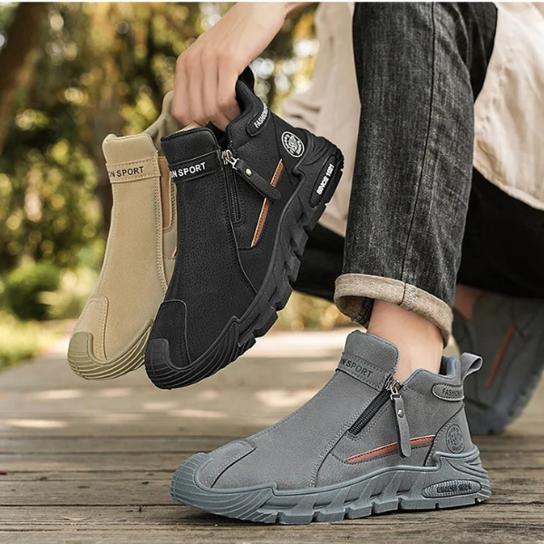 Peneuna - Ankle Boots With Side Zippers and Chunky Soles