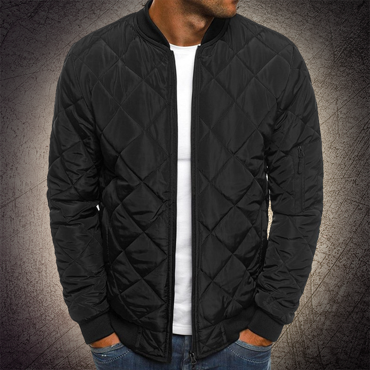 Reza - Quilted Zip-Up Bomber Jacket