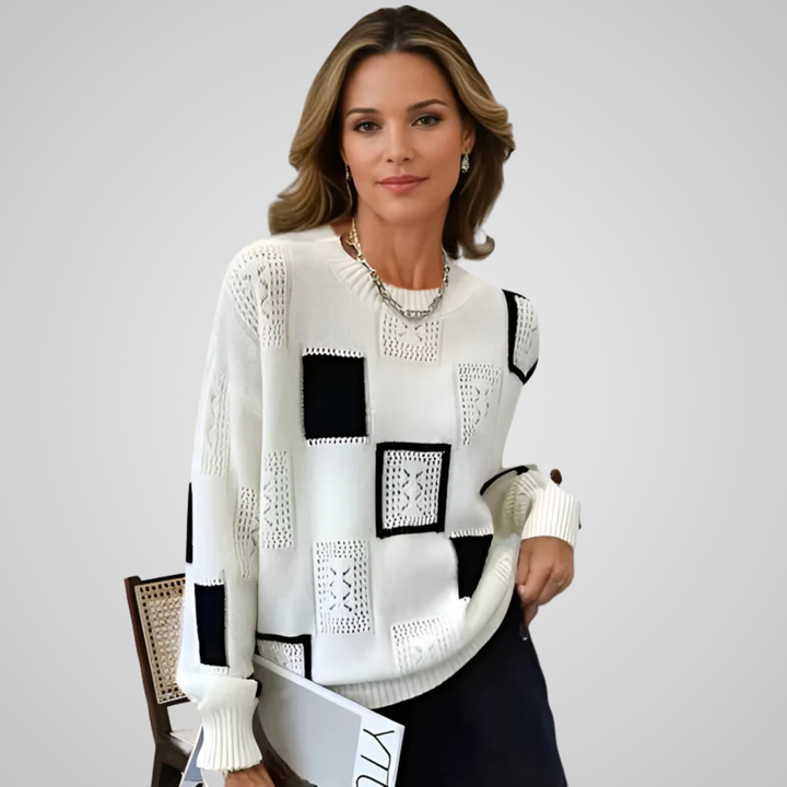 Raschele - Geometric Patchwork Knitted Sweater