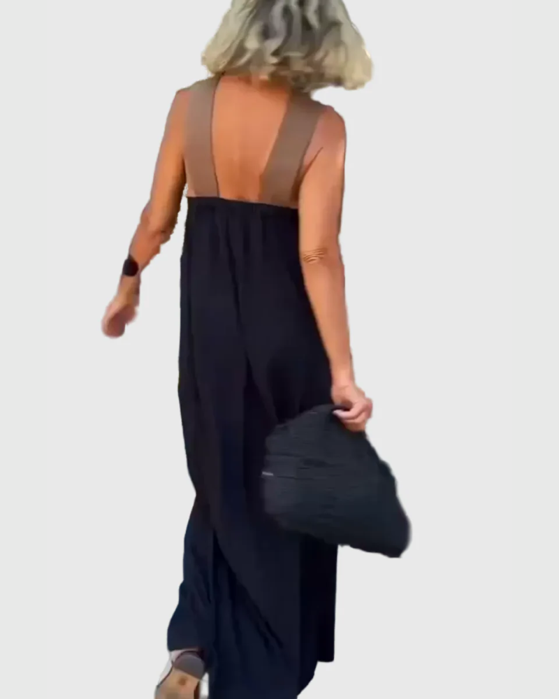 Frederikke - Elegant Maxi Dress With Crossover Neck
