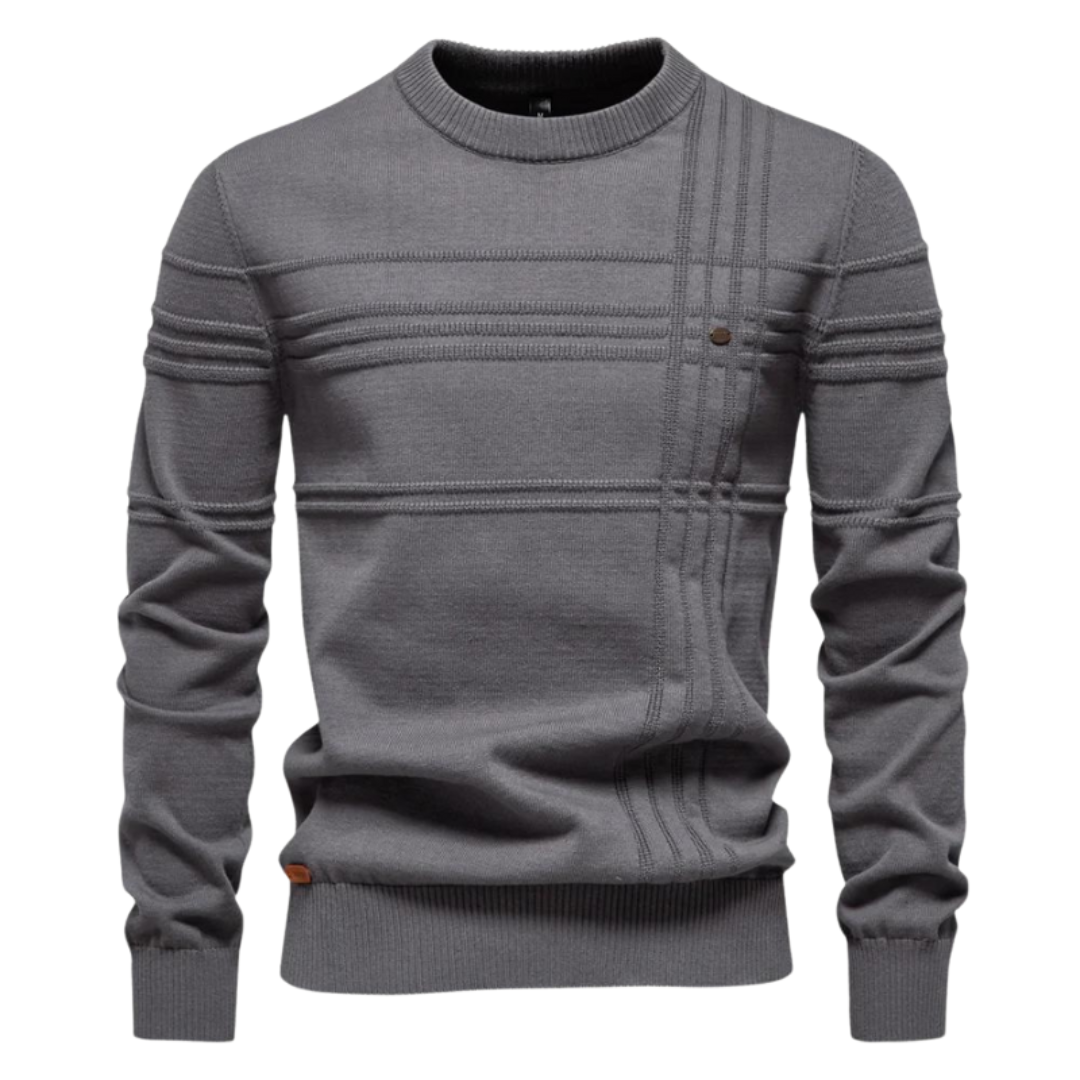 Maziarz - Elegant Sweater With Checkered Design