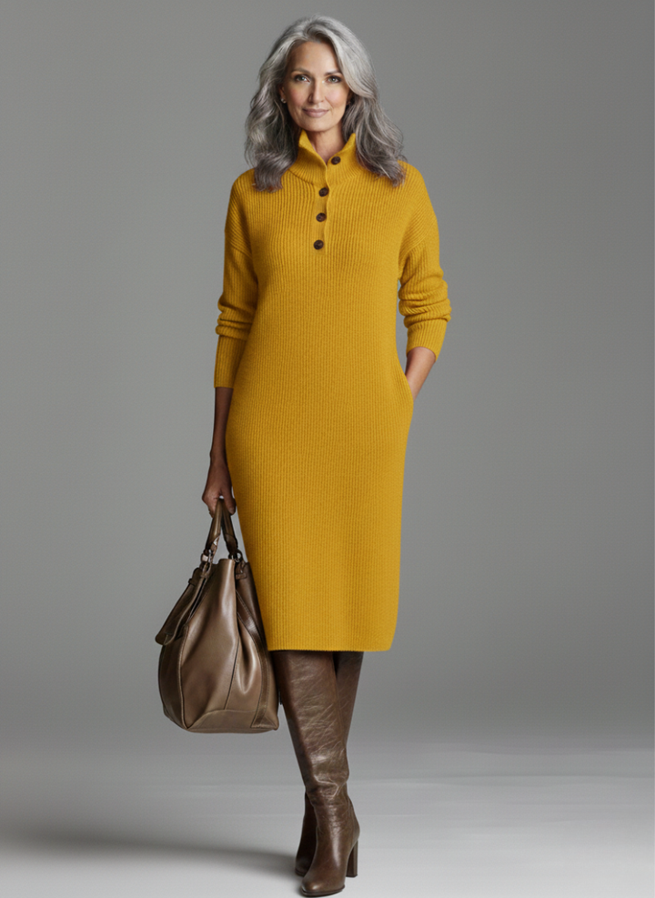 Nechama - Chic Ribbed Midi Dress