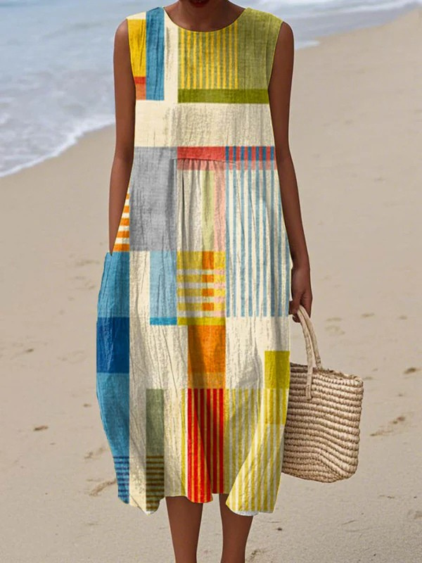 Elva - Printed Sleeveless Summer Dress