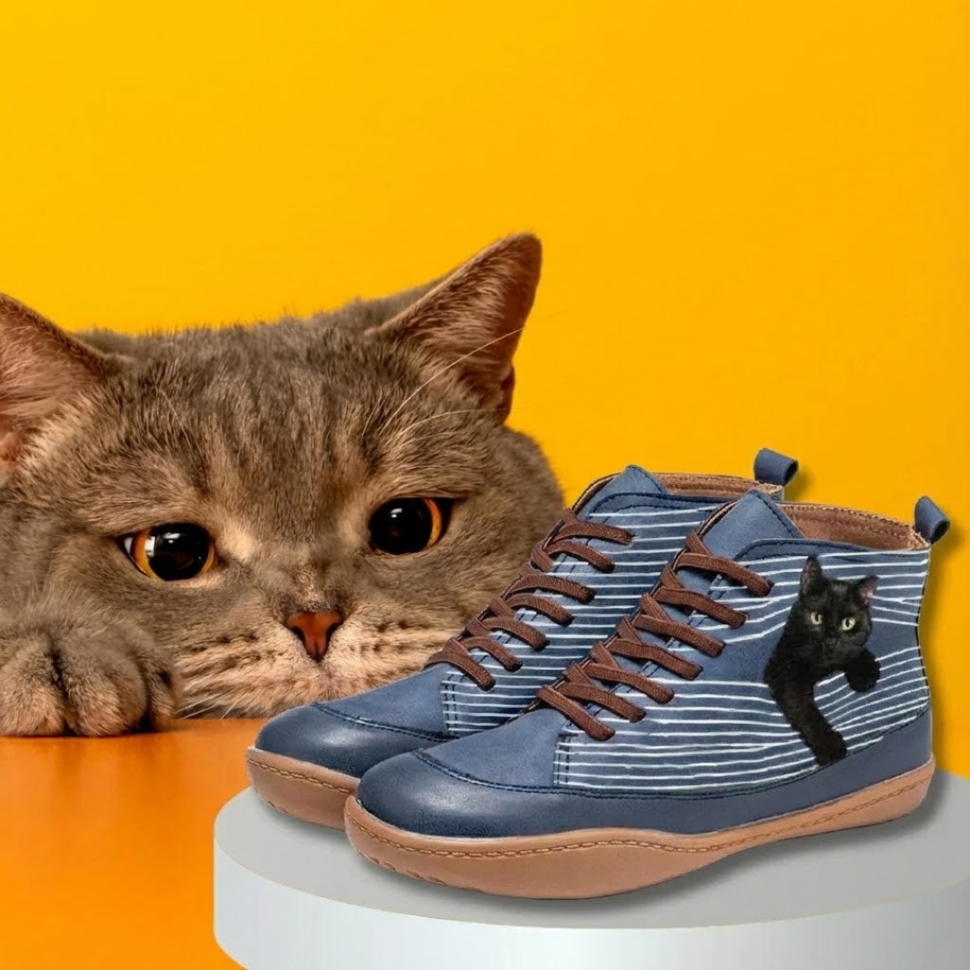 Zara - Stylish Boot With Cat Design