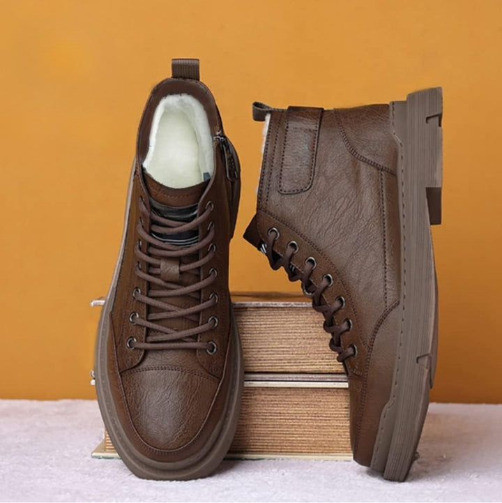 Patterson - Lace-Up Leather Ankle Boots