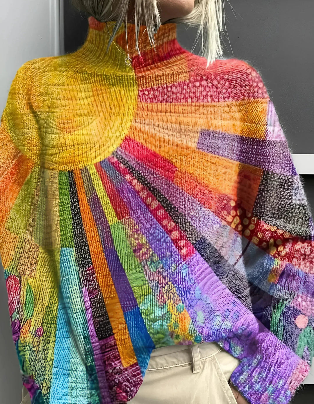 Petravessa - Colorful Turtle Neck Sweater