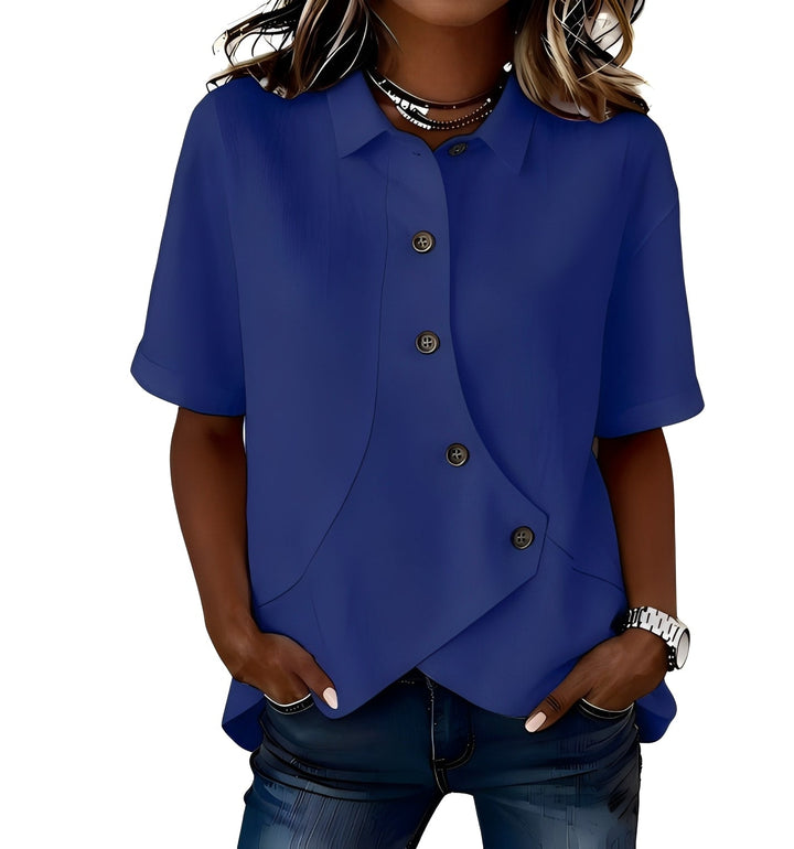 Thabata - Elegant Short Sleeve Blouse