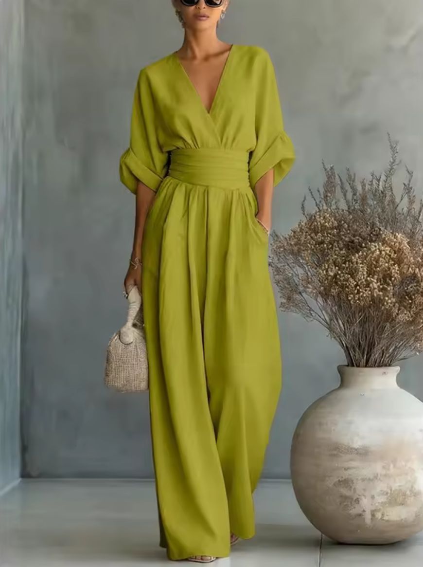 Aurore - Comfortable Jumpsuit WIth V-Neck