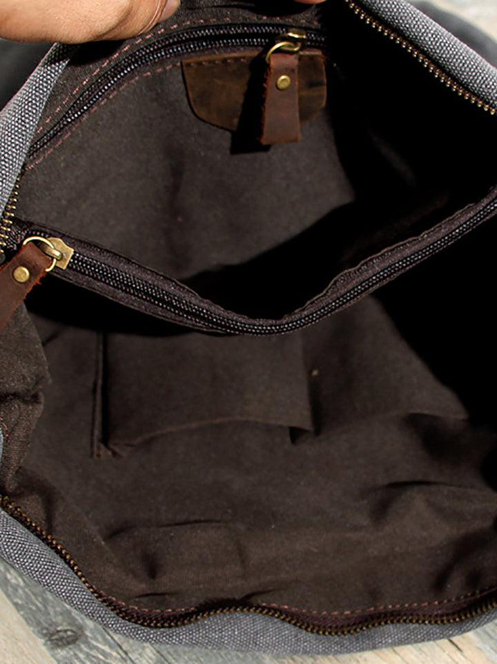 Linnonisa - Canvas And Leather Crossbody Bag