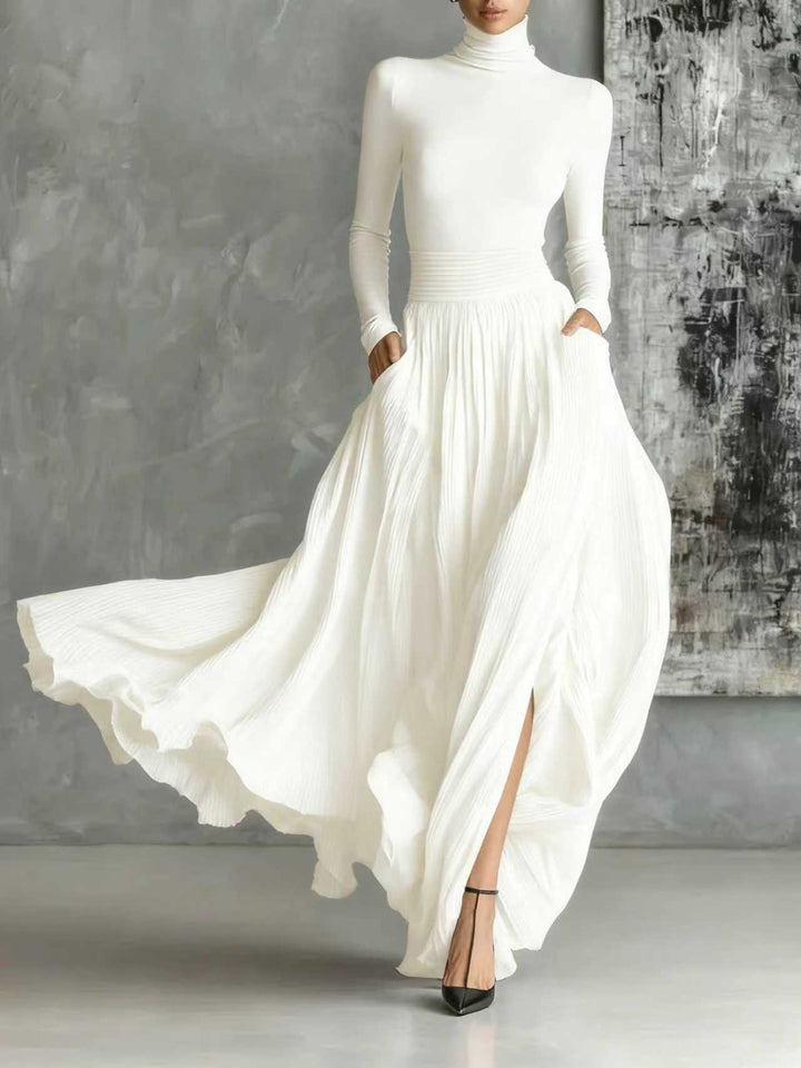 Keziah - Elegant Pleated Long Dress