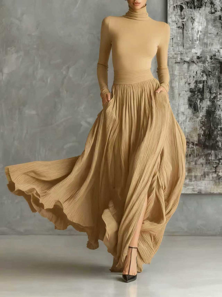 Keziah - Elegant Pleated Long Dress