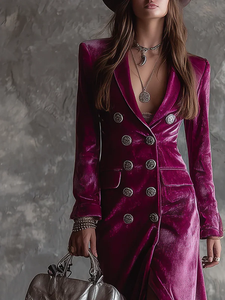 Kaija - Velvet Maxi Blazer Dress