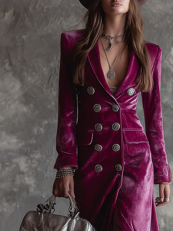 Kaija - Velvet Maxi Blazer Dress