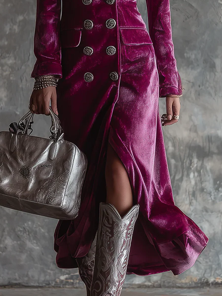 Kaija - Velvet Maxi Blazer Dress