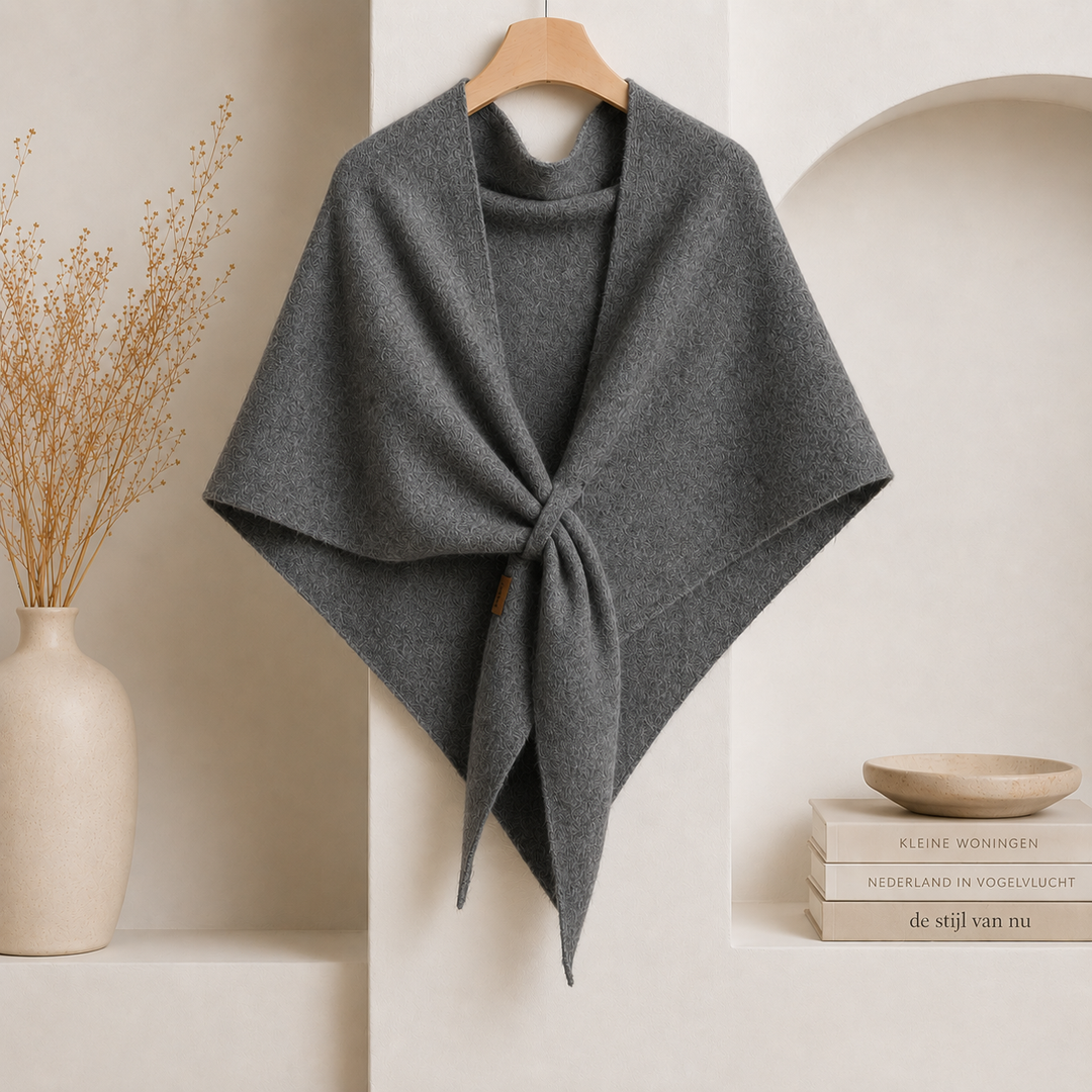 Linnisa - Fleece Shawl with Front Tie Closure