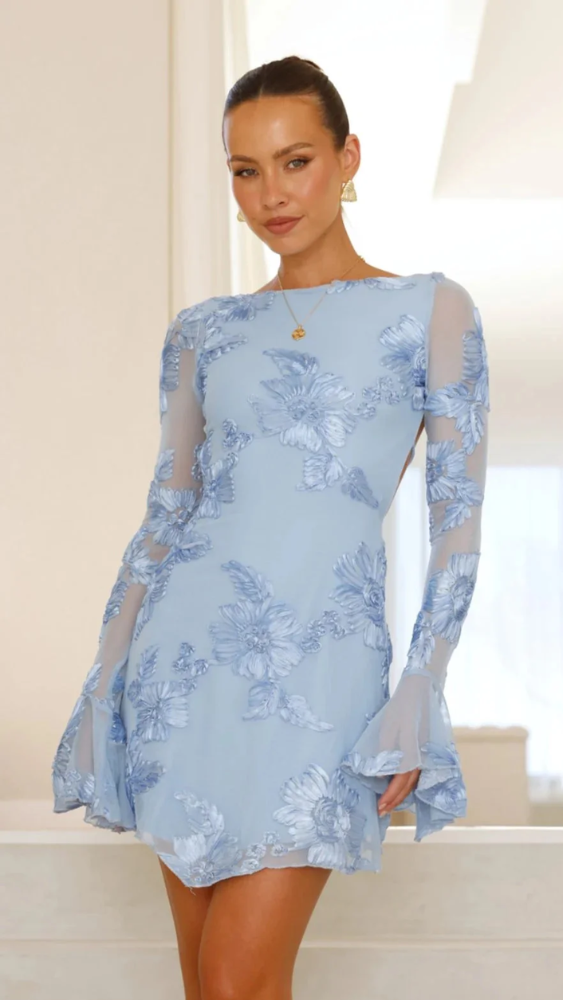 Keelly - Long Sleeve Mini Dress