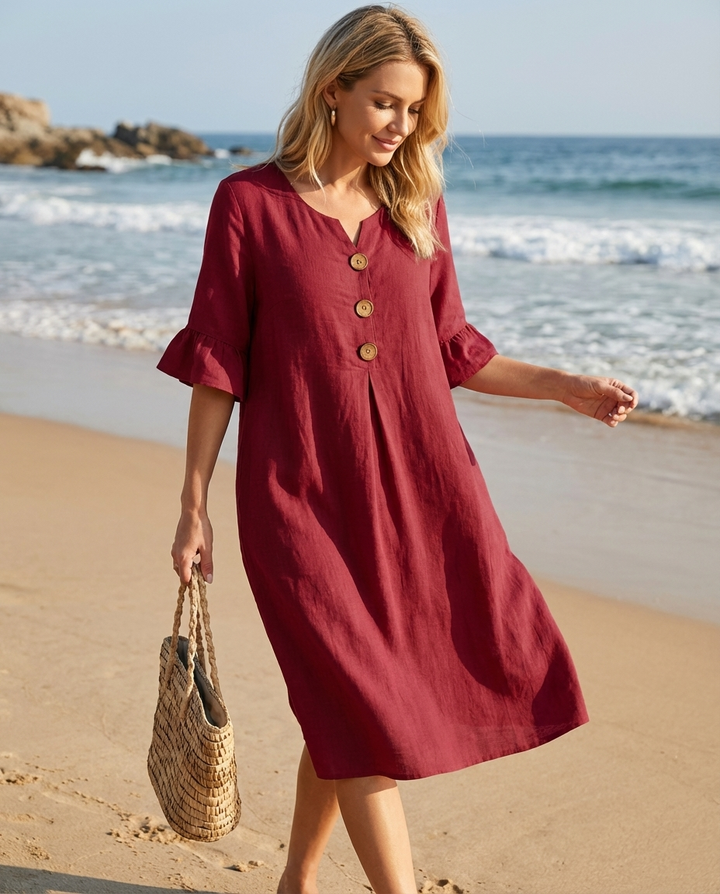 Marketa - Linen Midi Dress
