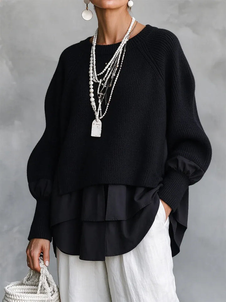 Jasmis - Ribbed Knit Sweater With Raglan Sleeve
