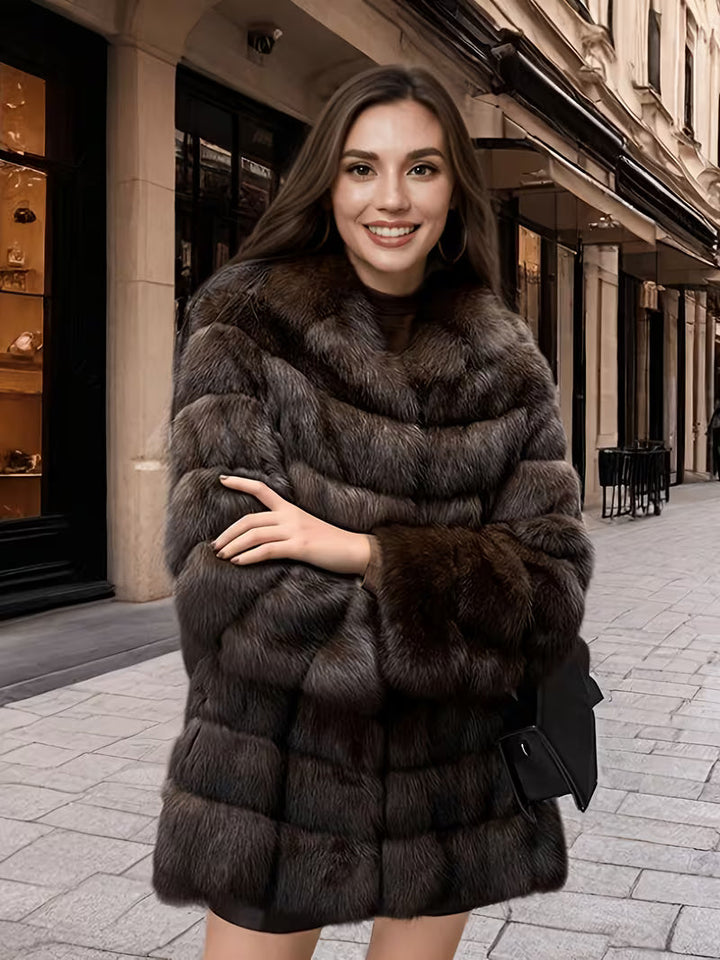 Opheina - Coat With Hood and Fur Texture