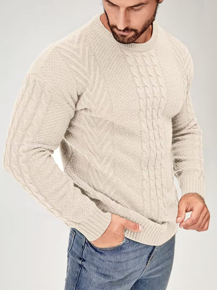 Adelas - Classic Cable Knit Crew Neck Sweater