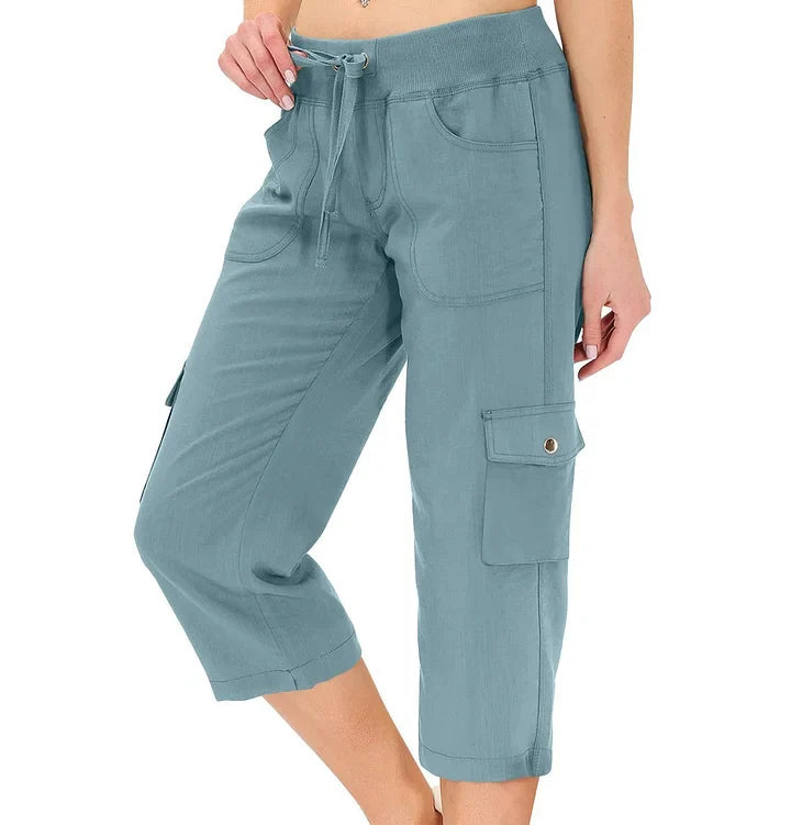 Mileni - Comfortable High-Waist Capri Pant With Practical Pockets