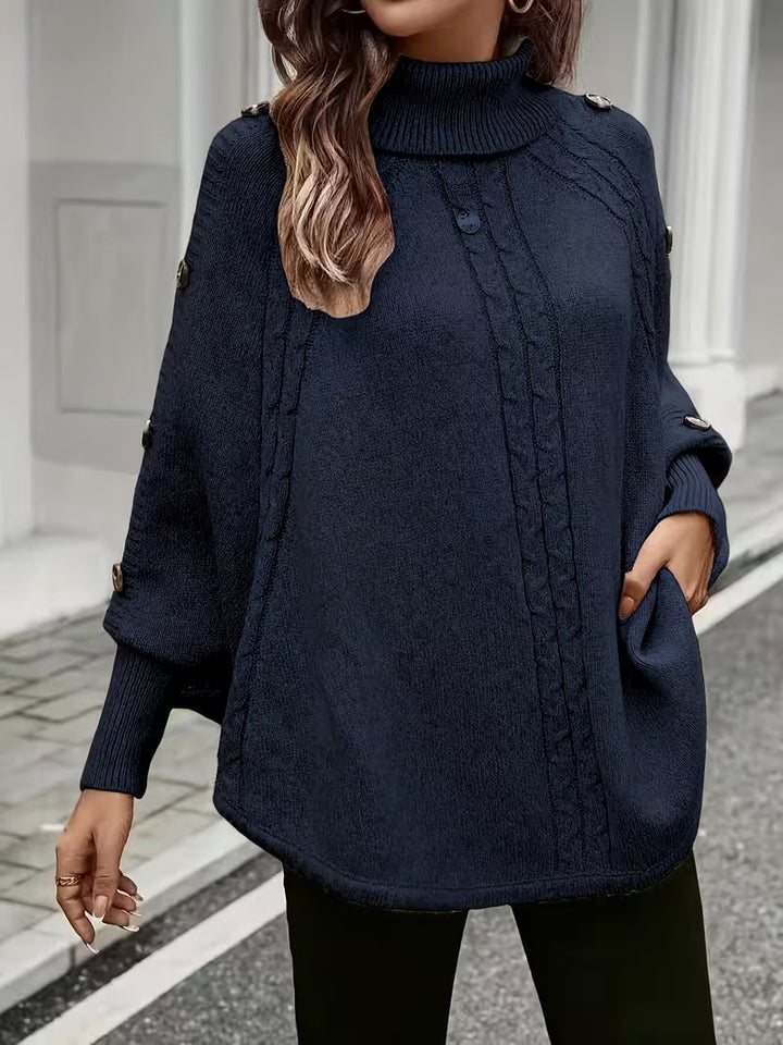 Lolana - High-Neck Sweater With Twisted Style