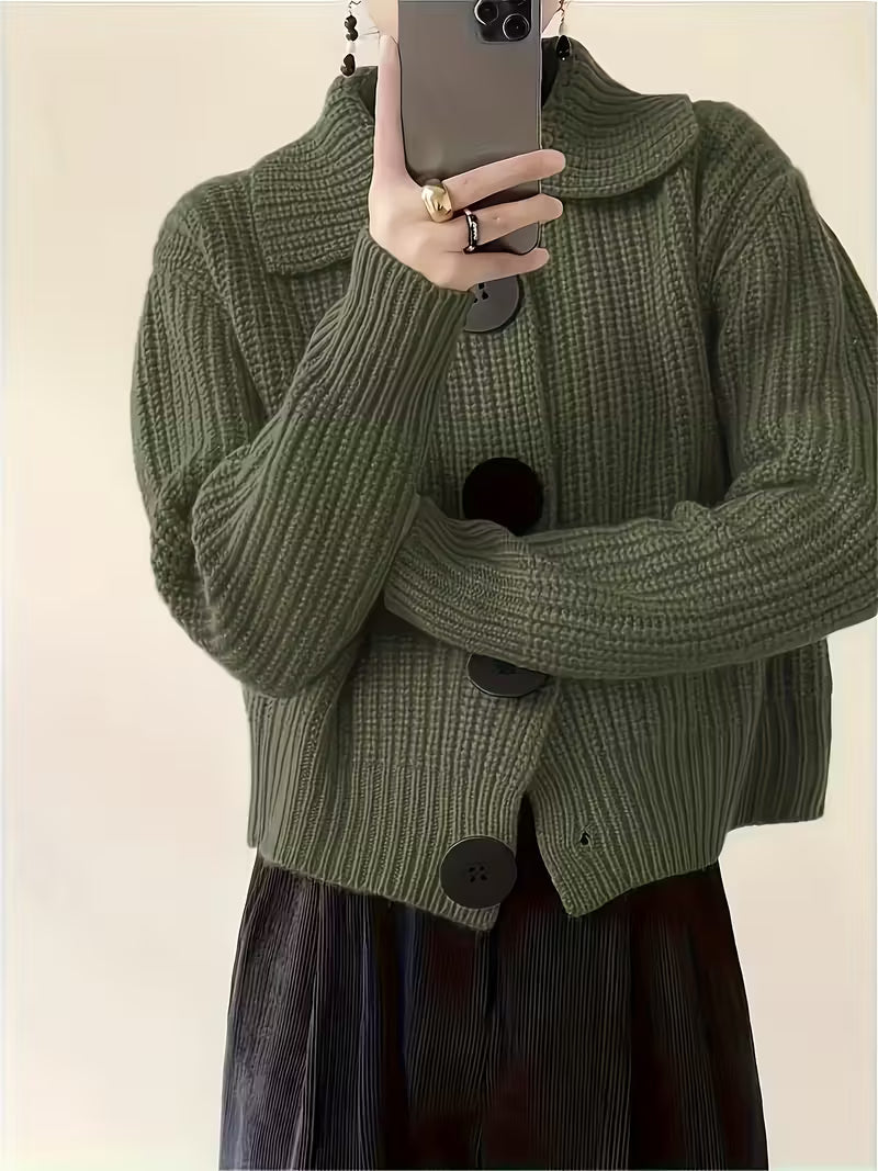 Agnetha - Knitted Sweater With Large Buttons