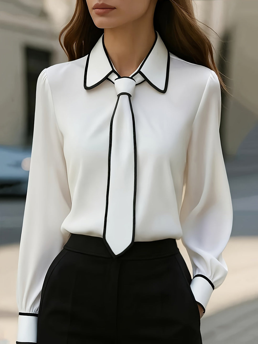 Briella - Long Sleeve Shirt With Front Tie