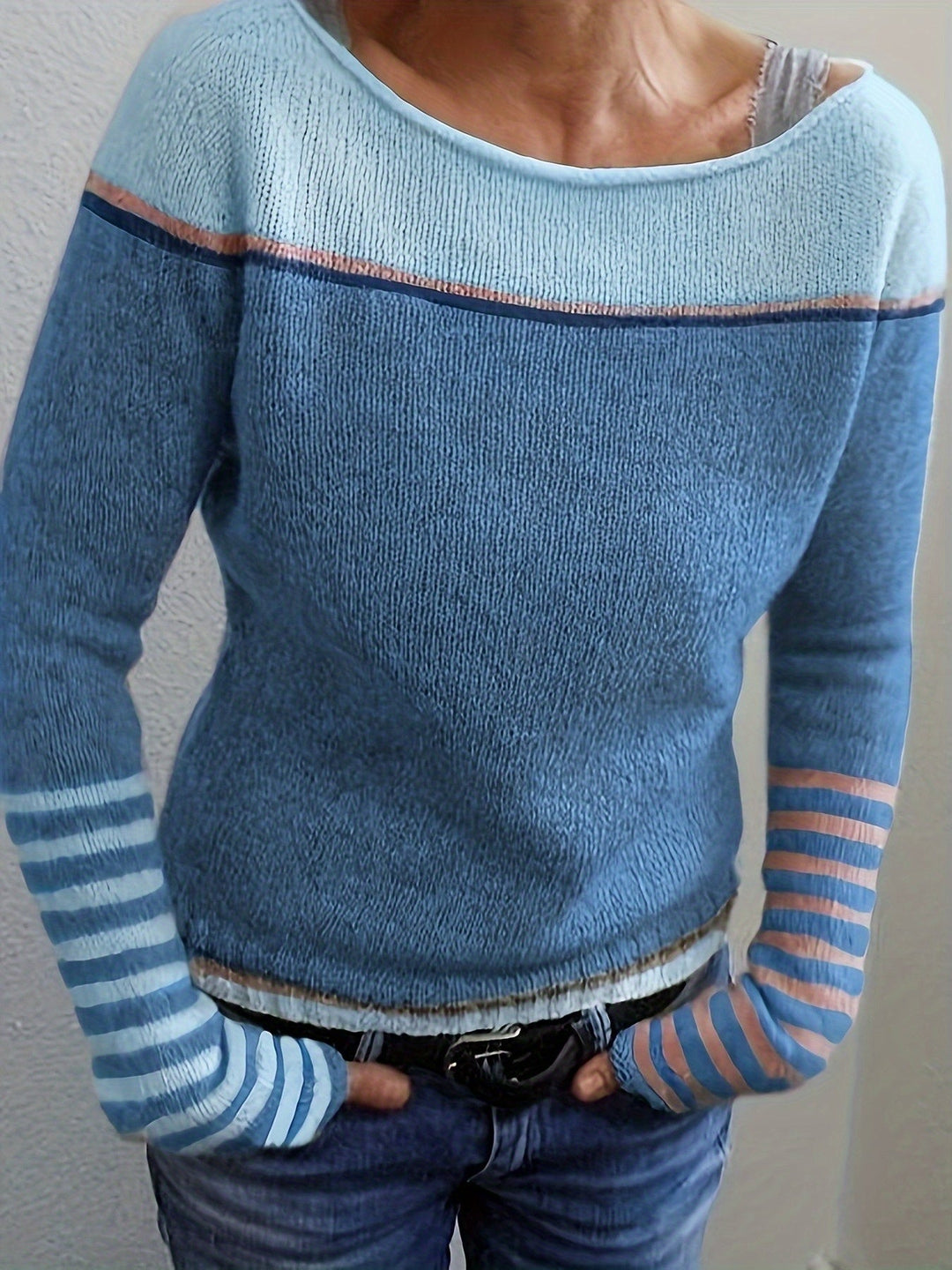 Katharina - Long Sleeve Striped Sweater