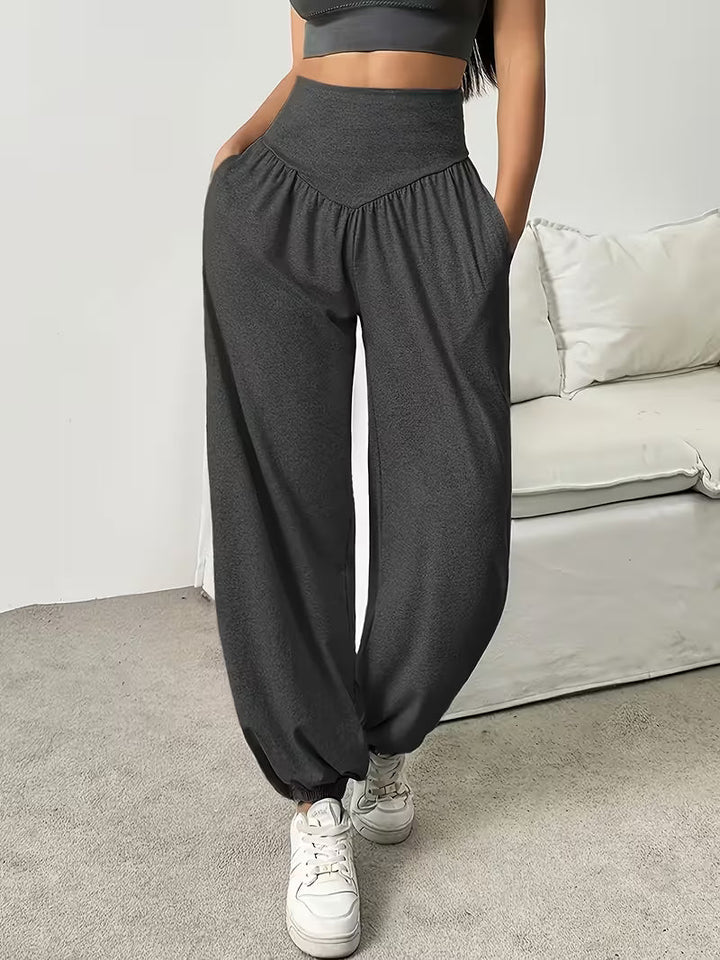 Elenina - Stretchy Soft Wide Leg Trousers