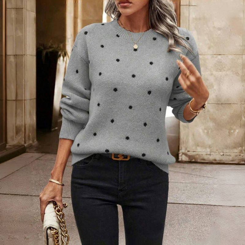 Gergana - Knitted Polka Dot Sweater