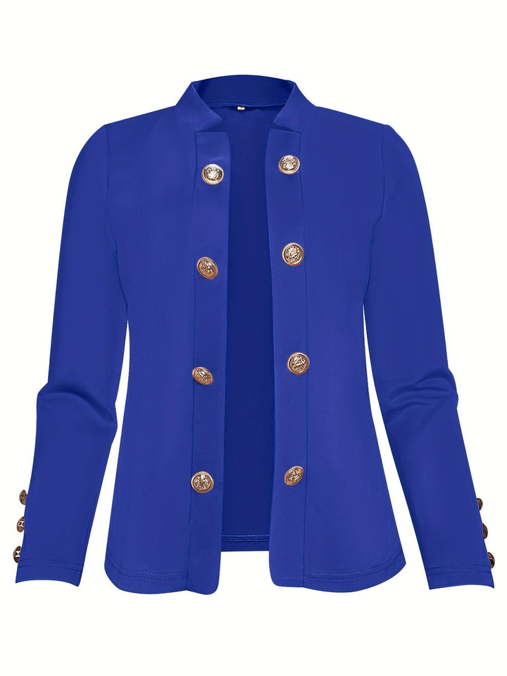 Neriuva - Front Double Breasted Cuff Long Sleeve Blazer
