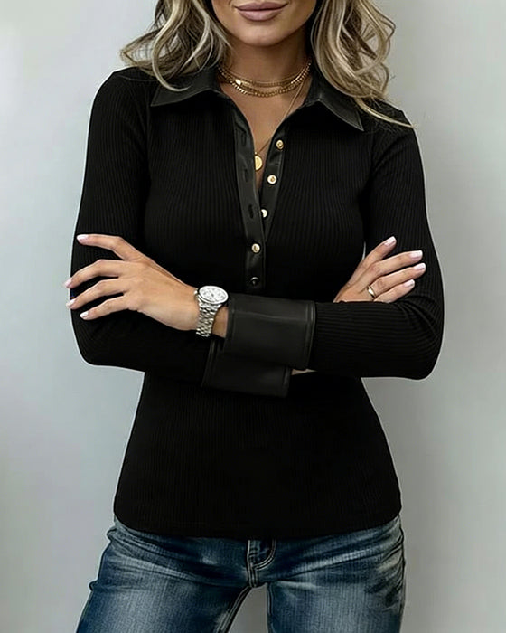 Bergljot - Classic Long SleeveTop With Buttons