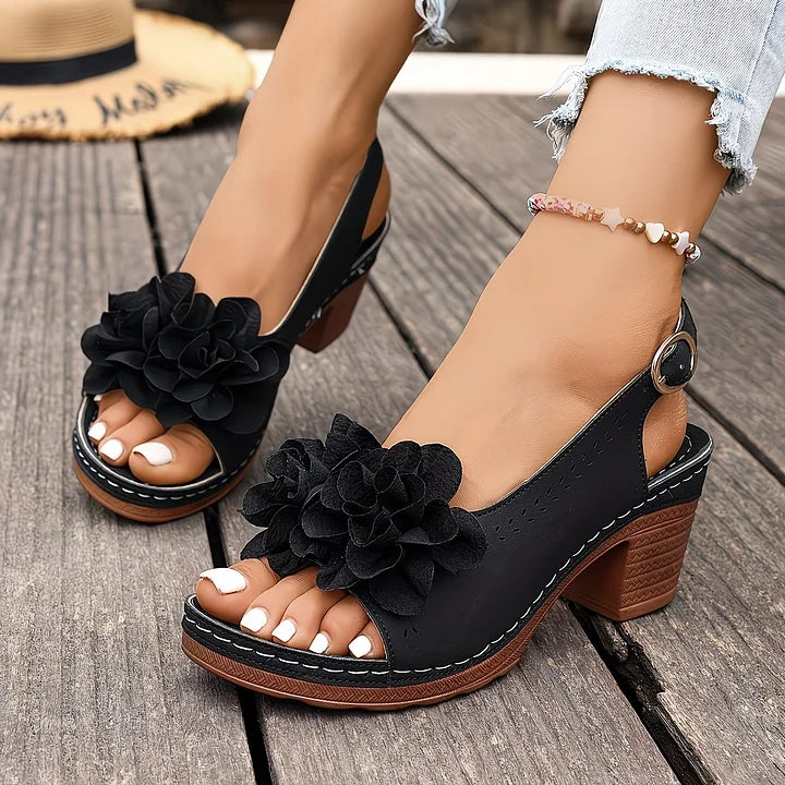 Gayanthi - Stylish Floral Chunky Heel