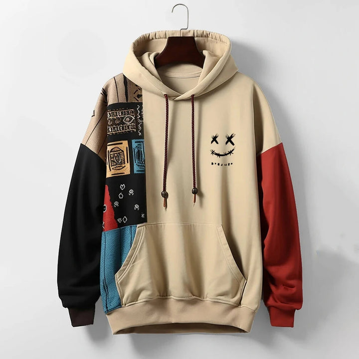 Geffrey - Comfortable Long Sleeve Contrast Hoodie