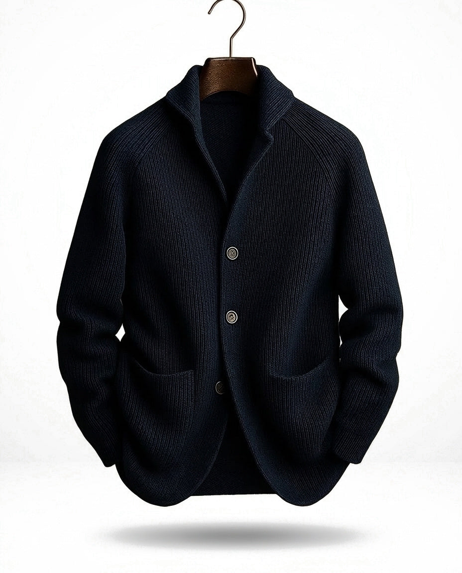 Viktitha - Shawl Collar Button-Up Knit Cardigan