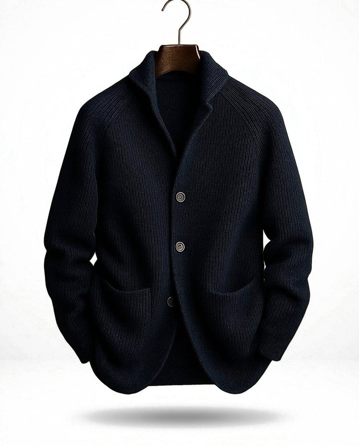 Viktitha - Shawl Collar Button-Up Knit Cardigan