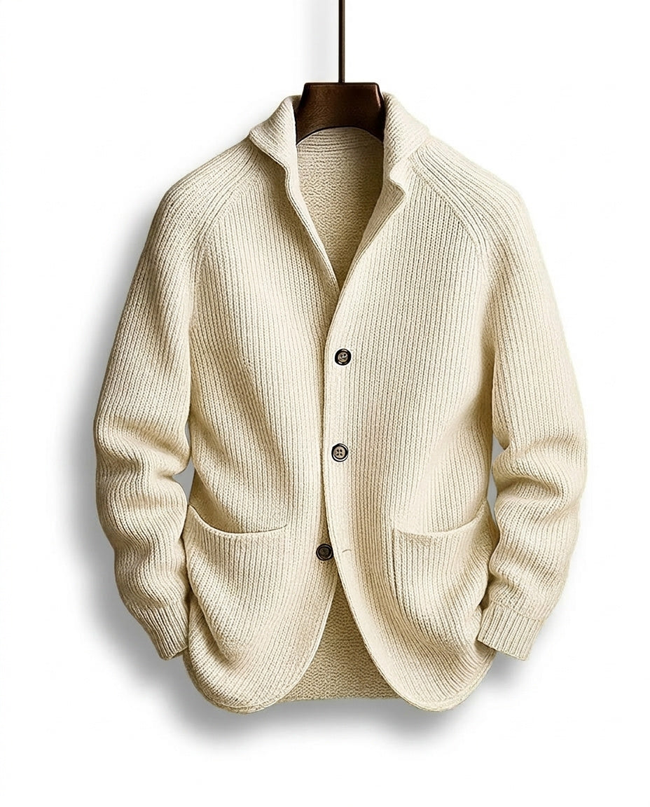 Viktitha - Shawl Collar Button-Up Knit Cardigan