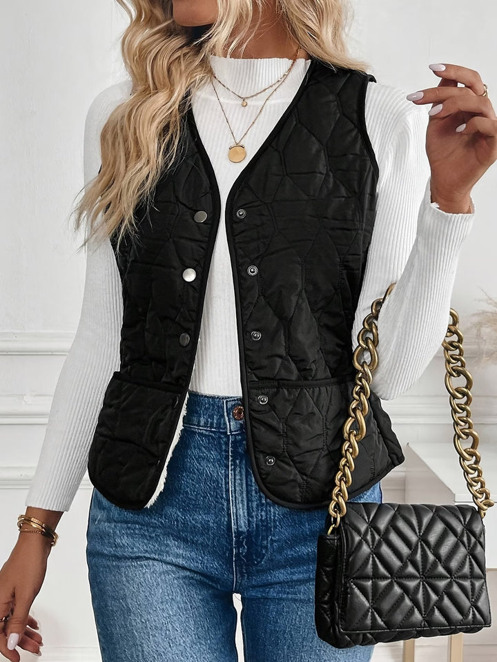 Seraora - Sleeveless Vest With Pockets